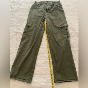 Olive green cargo pants.